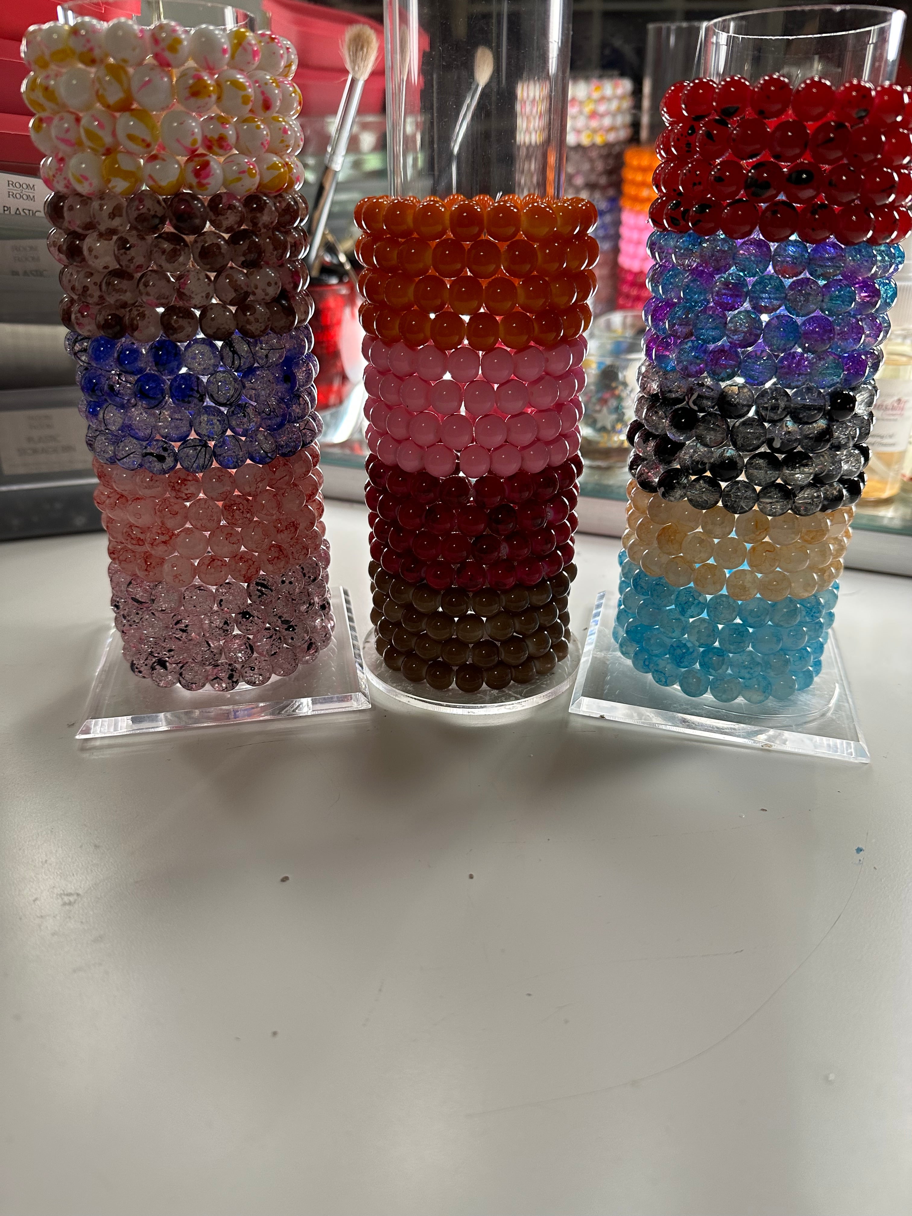 3 beaded bracelets