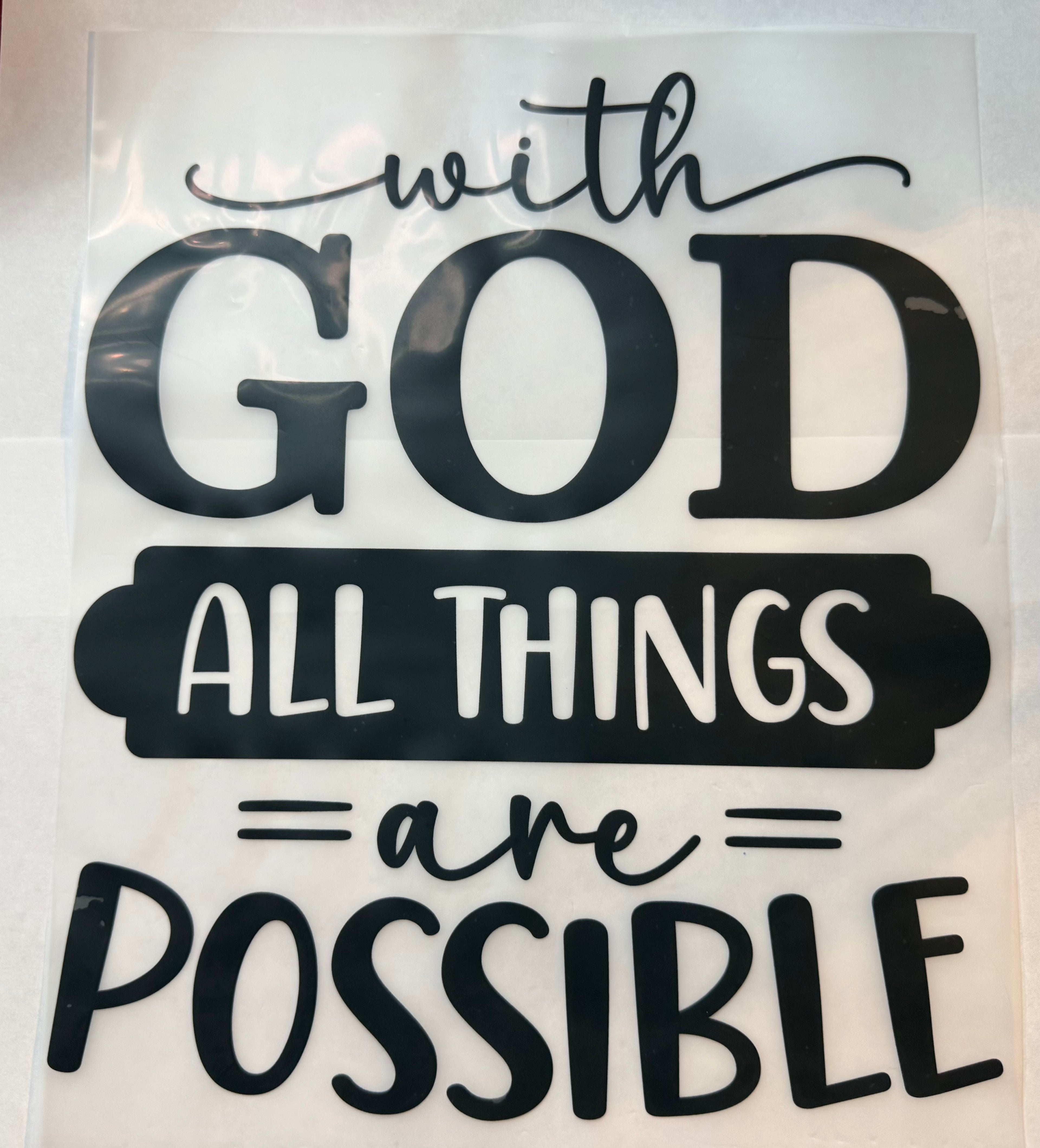WITH GOD ALL THINGS ARE POSSIBLE