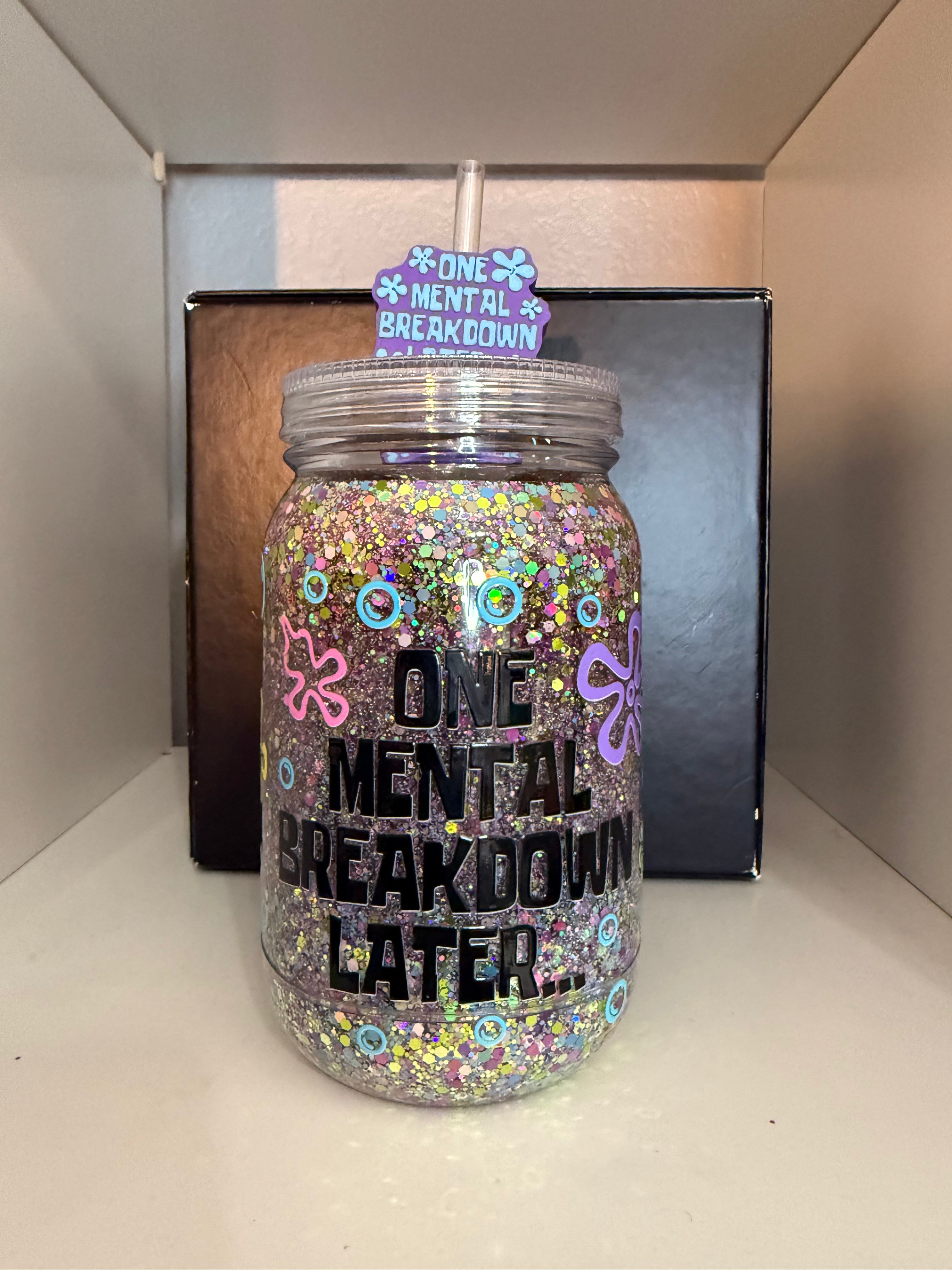 24 oz mason jar with topper